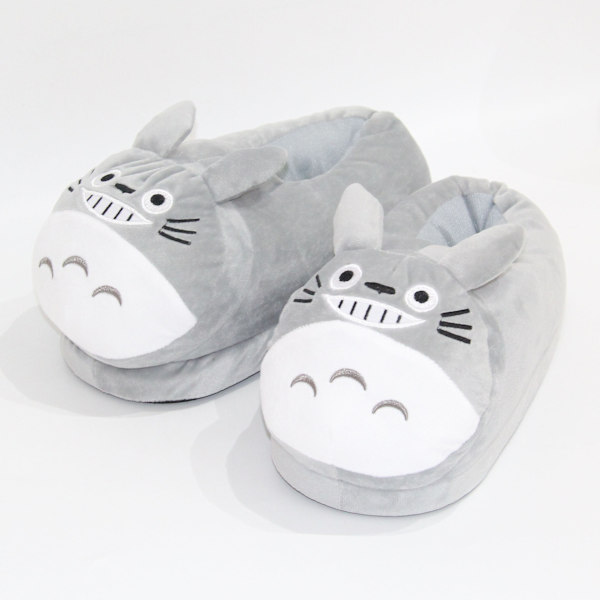 Topplufsete tøfler for kvinner og jenter, myke og varme vintertøfler, tegneserie-julemannstøfler for gutter og voksne My Neighbor Totoro