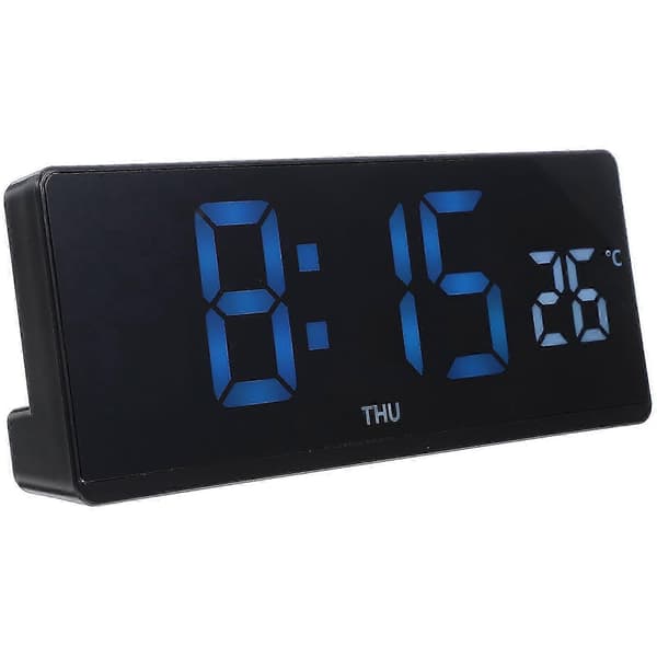LED Digitalt Ur Kan Hænges Multifunktionsur Nedtælling Termometerur 17.50X6.70X2.30CM Black