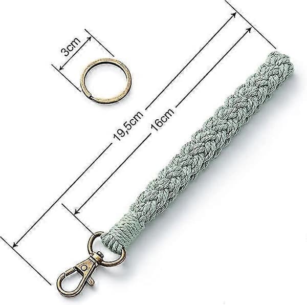 2-pack bruna nyckelringar macramé armband snöre dam snöre kort boho snöre