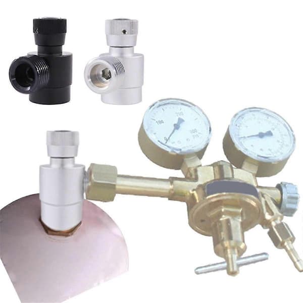 CO2-pullon täyttösovitin (M10X1 - W21.8 - 14) argonkaasupulloille Silver