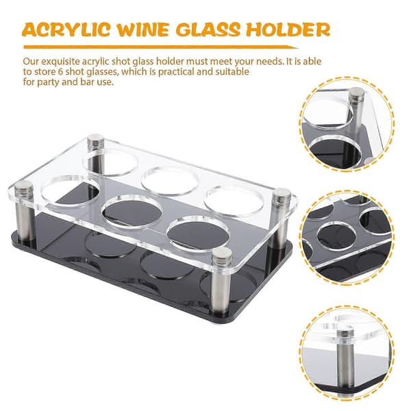 Akryl 6-hullers Shotglas Holder Multifunktionel Shotglas Server til Bar