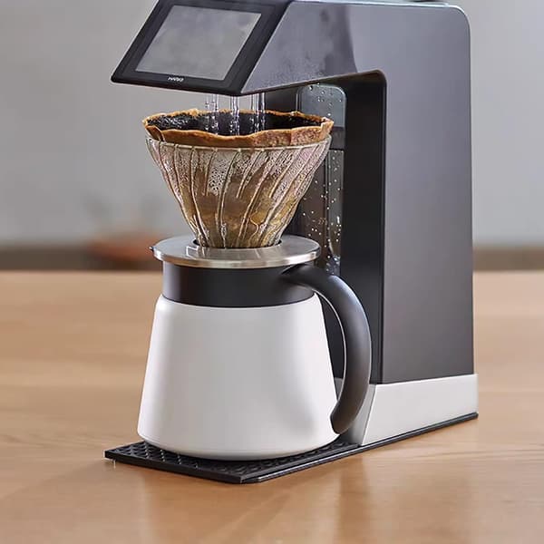 Termoskanne Kaffe Tekanne 680ML Rustfritt Stål Isolasjon Dobbeltvegg Vakuumisolert Kaffe Vann & Drikkedispenser (Hvit)