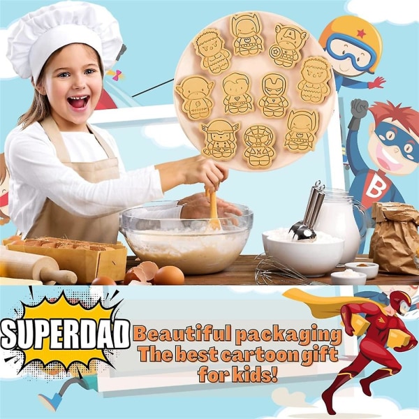 8 kpl Marvel The Avengers -keksileikkurit Supersankari sarjakuva mold kakku Fondant leivonta itse jälkiruoka mould