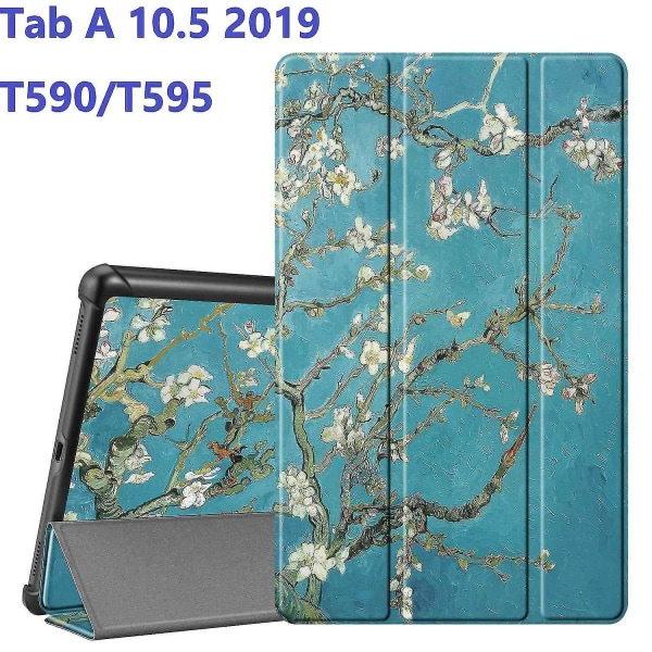 For Samsung Tab A 10.5 T590 T595 Beslag Læder Etui Malet Tablet Beskyttende Cover