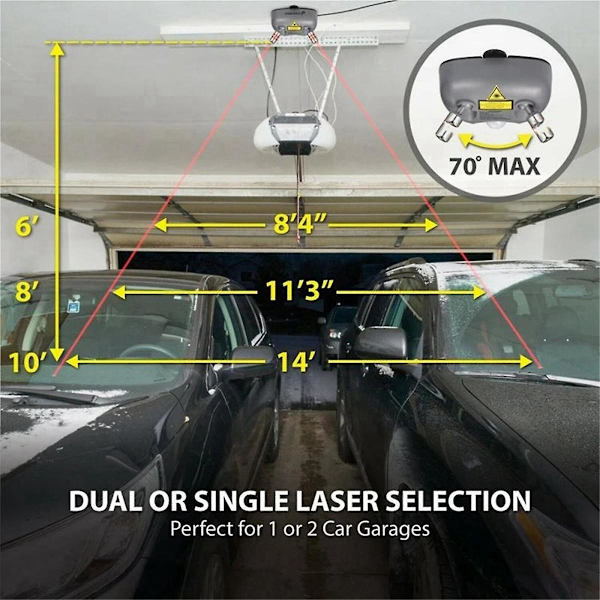 Laserparkeringssensor för garagetak, positionskorrigering, parkeringshjälp, övervakningssystem, EU-kontakt GrayBlack