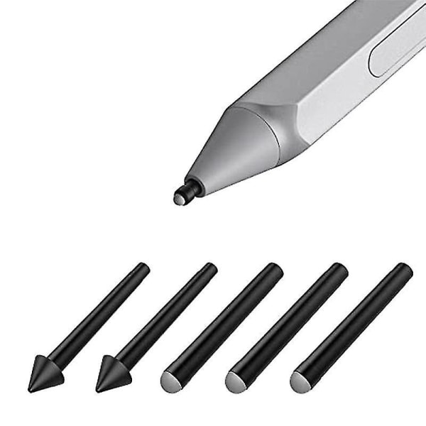 5 stk pennespisser Stylus pennespiss 2t 2t erstatningssett for Surface Pro 7/6/5/4/bok/studio/go