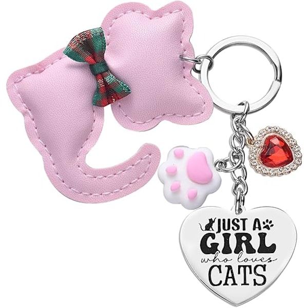 Cat Keychain Cats Stuff Cute Pet Lovers Gifts For Teen Girls Daughter Women Girlfriend Birthday Gift Keychains