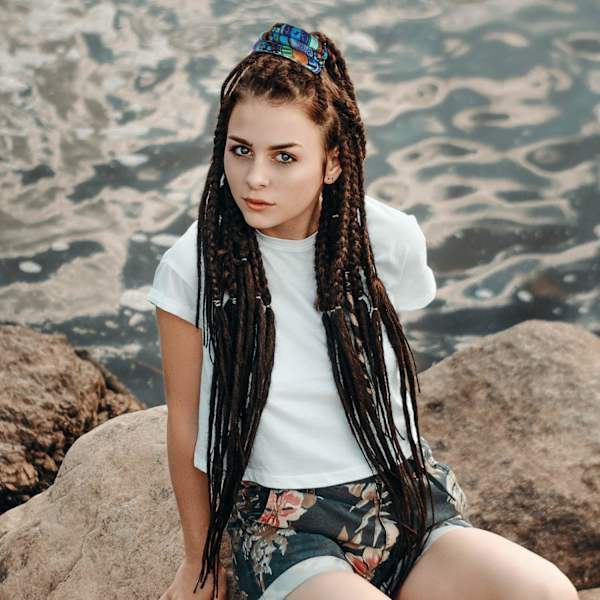 Spiral Hårsnodd, 63cm Dreadlocks Håraccessoar Böjbar Hästsvanshållare Dreadlocks Hårsnodd för Kvinnor Män Långt Tjockt Lockigt Hår (Blå)