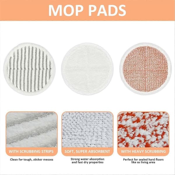 10 STK Moppepuder Erstatning til Moppe Vaskbare Moppepuder