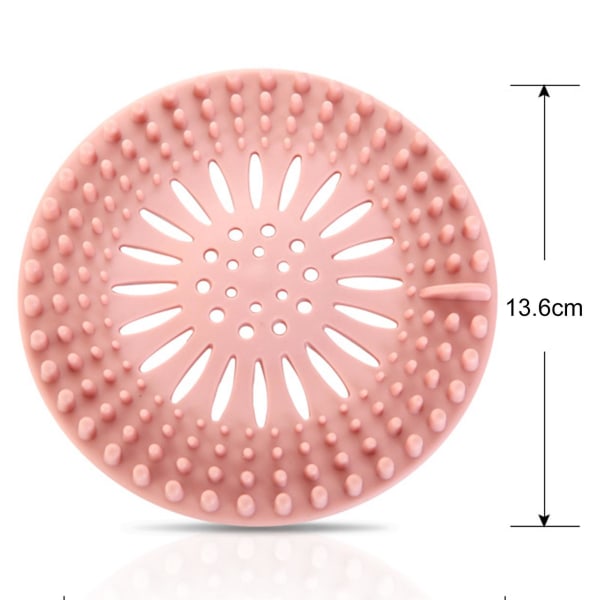 5 stk gulvavløpsdeksel Finmasket Anti-tilstopping Kjøkkenvask Anti-blokkerende matrester Stoppermatte Daglig bruk Tianyuhe Pink