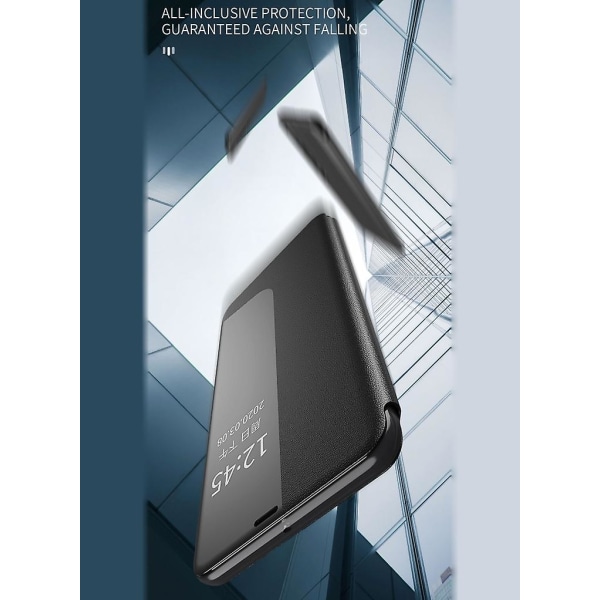 För Huawei P20 sidodisplay Stötsäkert horisontellt flip phone case Red