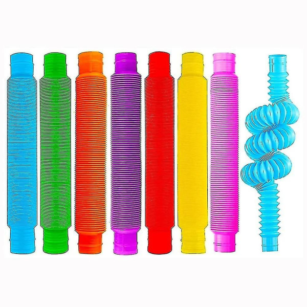 7 stk Fidget Pop Tube Stretch Pipe Toy