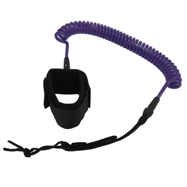 7 mm 3 m Surfeleash Justerbar Elastisk TPU Surfebrett Benstropper Stand Up Paddle Leash Lilla