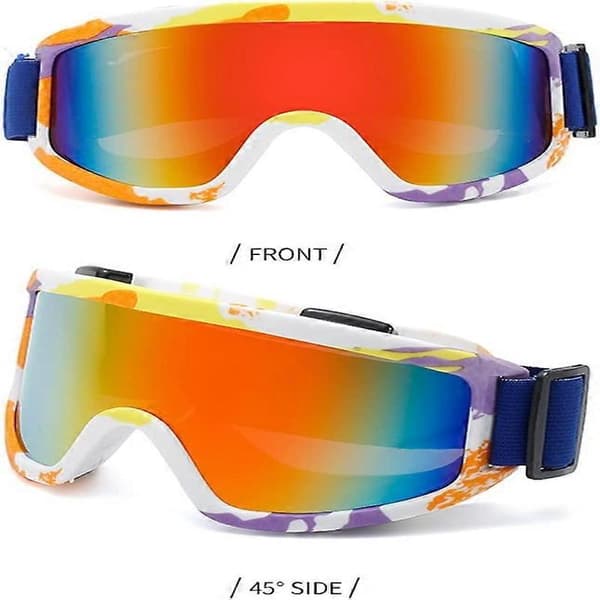 Skibriller, Snowboardbriller, PC-materiale, Anti-ultraviolet, Åndbart design, Holdbart (1 stk, blå)