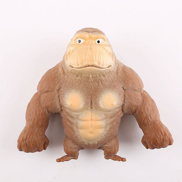 Creative New Brown Monkey Toy Tpr Stretch Gorilla Legetøj Squeeze Legetøj til børn Voksen Stress Relief, 100 % splinterny Brown 15*12
