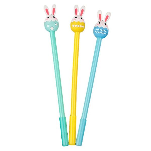 3Pcs Cartoon Easter Egg Bunny Pen Quick-Drying Ink Smooth Writing Gel Pen Comfortable Grip School Pen Stationery QingHai