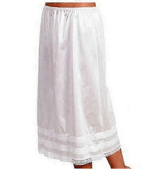 Spetsunderkjol för kvinnor, underklänning, lång kjol, säkerhetskjol, oversize, l HY-26 White 2XL