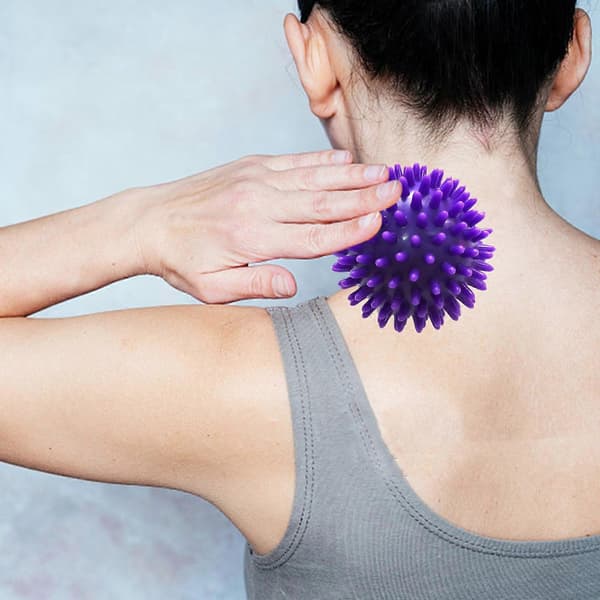 2x piggede massagebolde, massageruller, pilatesmassager, multifunktionel fod