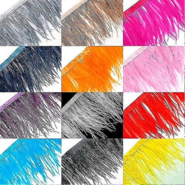2025 26Colours Kvalitet Strutsfjäderfransar för Hattmakeri Hantverk Klänning Black