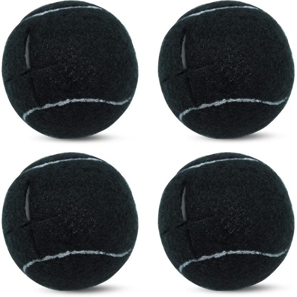 4 stk Precut tennisballer for møbler Ben og gulvbeskyttelse, kraftige langvarige filtputer glidebelegg Black