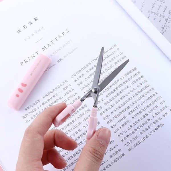 Pink Kawaii Cat Paw Scissors Mini Portable Cute Stationery Scissors Stainless Steel Multifunctional Office Novelty Folding Art Scissors Nice Design