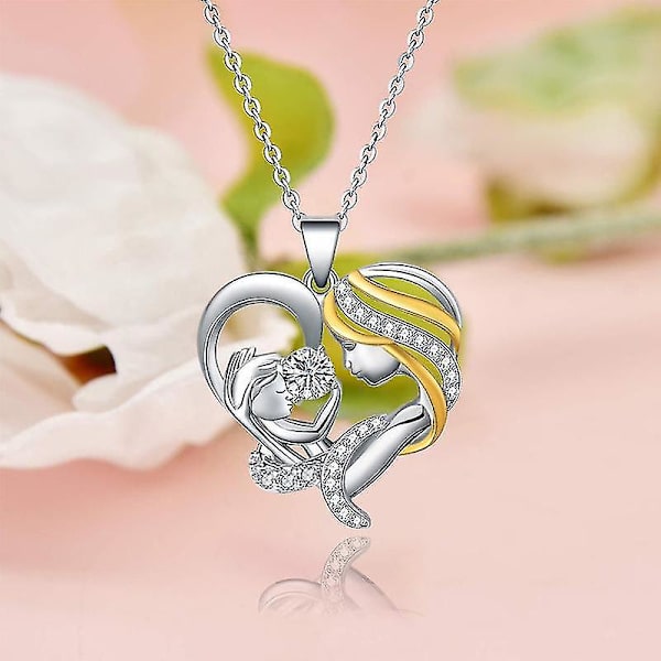 I hennes armer Halskjede Hjerteformet anheng Smykke Charm Keepsake Meningsfull gave til mor