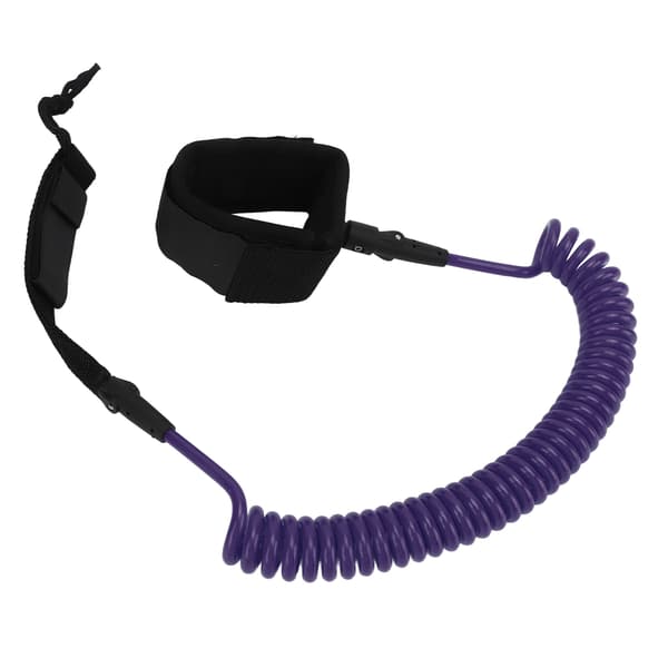 7 mm 3 m Surfeleash Justerbar Elastisk TPU Surfebrett Benstropper Stand Up Paddle Leash Lilla