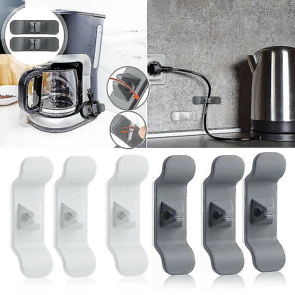 4-pack sladdhållare för köksapparater Sladdorganisatör Sladdvinda Tk 2XWhite 2XGray