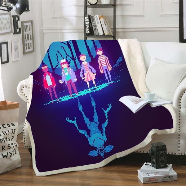 Stranger Things 3D-printet uldtæppe, flannel, 70*100 9