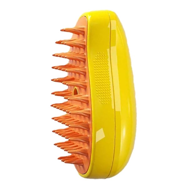 Bärbar ångande borste för husdjur Elektrisk spray Ånga Husdjurshårvårdskam Antiflygande hårpresenter Yellow