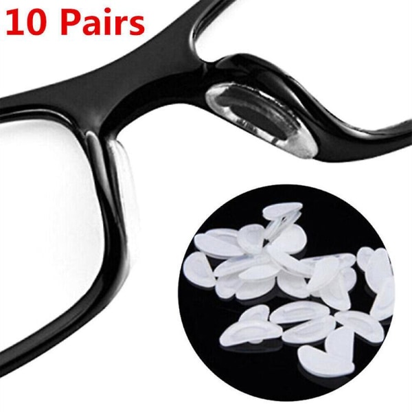 10 parin silikoniset nenätyynyt, liukumattomat, itsekiinnittyvät silmälaseihin ja aurinkolaseihin Clear 5 Pairs(10 pcs)