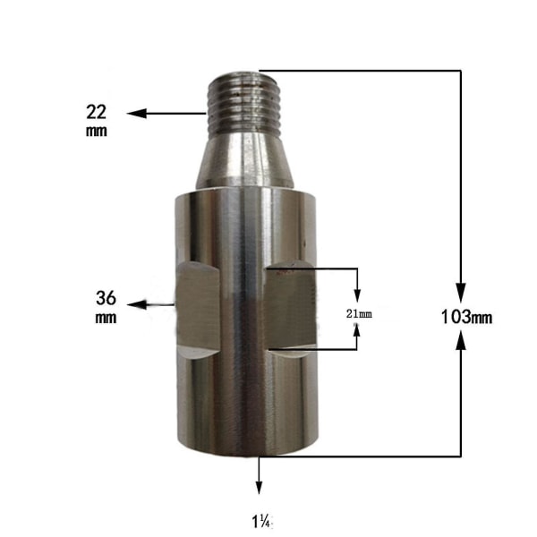 Eu Standard Tråd 1-1/4-7 Til M22 Passer Til Diamantkerneboremaskine Adapter Fx Hy