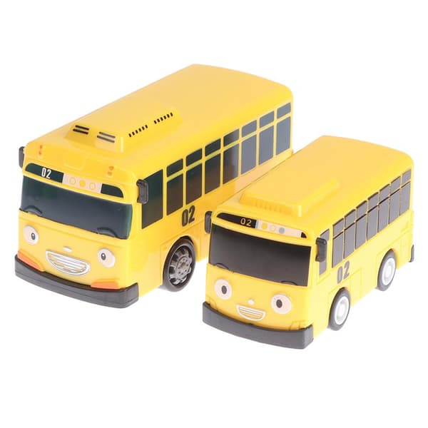 4 st Tayo Den Lilla Bussen Tecknad Pull Back Leksaksset S