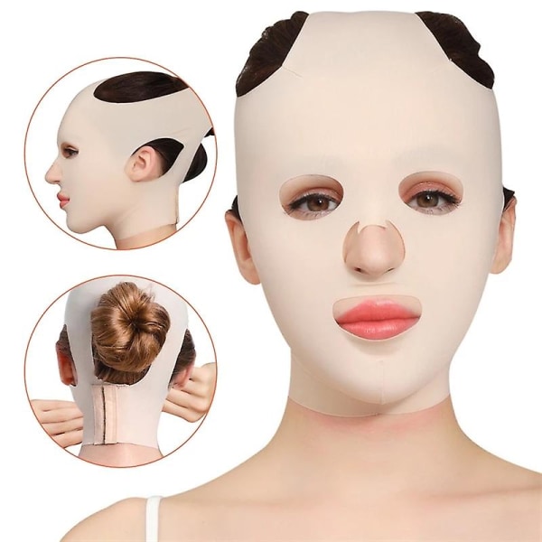 3d Återanvändbar Andas skönhet Anti-rynkor Ansikte Sova Bantning Full Lift V Mask Bandage Shaper
