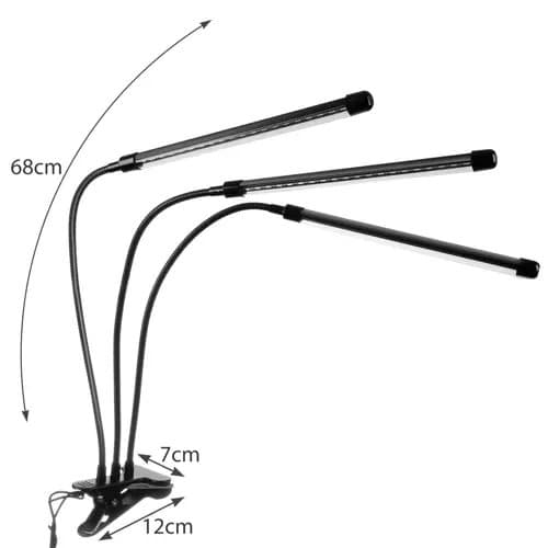 LED-groeilamp - Drievoudige groeilamp volledig spectrum met klem