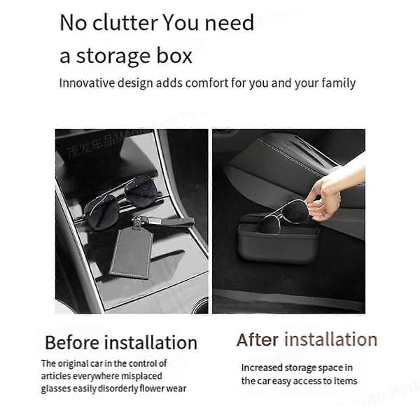 For + klebrig setespalte side oppbevaringsboks brilleetui silikon solbrilleholder for Model 3 Model Y