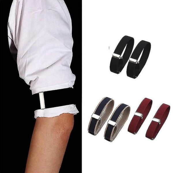 Par unisex elastisk skjorta ärmhållare Justerbara armmanschetter