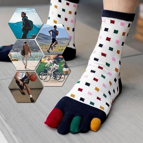 Par Herre 5-tåstrømper, Split Toe Socks, Sport Toe for menn