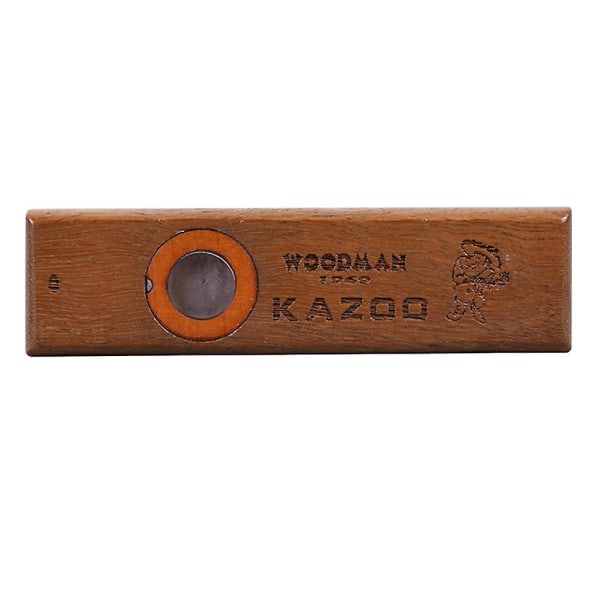 Käsintehty massiivipuu Kazoo Mouth Flute Musiikki-instrumentti Ukulele Guitar Partner Brown