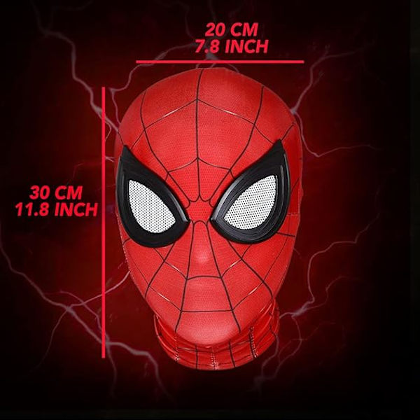 Spider-Man-mask för barn och vuxna | Superhjältedräkt | Premiumkvalitet | Serietidningar | Cosplay | Halloween