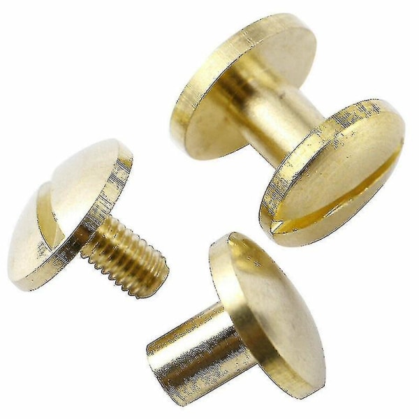 10x Arc Belt Screw Leather Craft Chicago Nail Brass Solid Rivet Stud Head 4-10mm 8mm