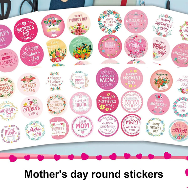 16 ark Etikettklistremerker Jeg elsker deg Mamma Bokstaver Happy Mothers Day Etiketter Dekor Tilbehør Tianyuhe