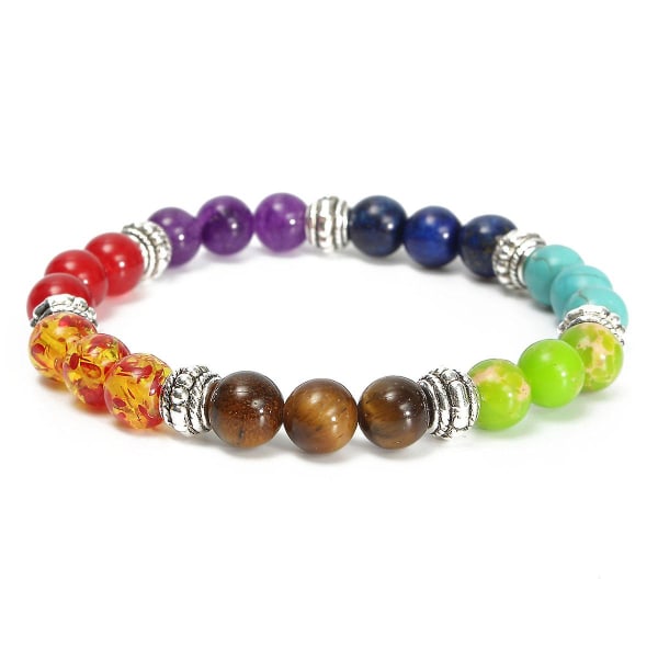 Unisex Chakra 7 Gemstone Healing Buddha Crystal Balance Bead Diffuser