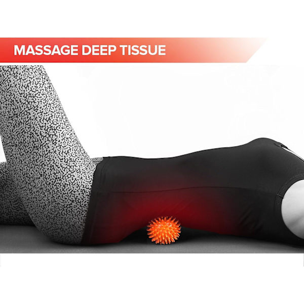 Piggede massagebolde til fødder, ryg, muskler - 3 bløde til faste piggede massagerulleboldsæt til plantar fasciitis, triggerpunktsterapi, træning, yoga