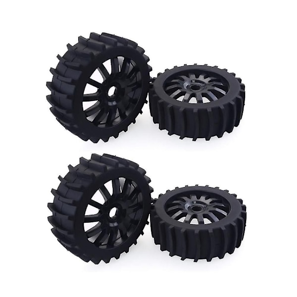 4 st 120mm Snö Sand Paddel Däck Hjul 17mm Hex För 1/8 Arrma Redcat Team Baja Rc Bil, svart