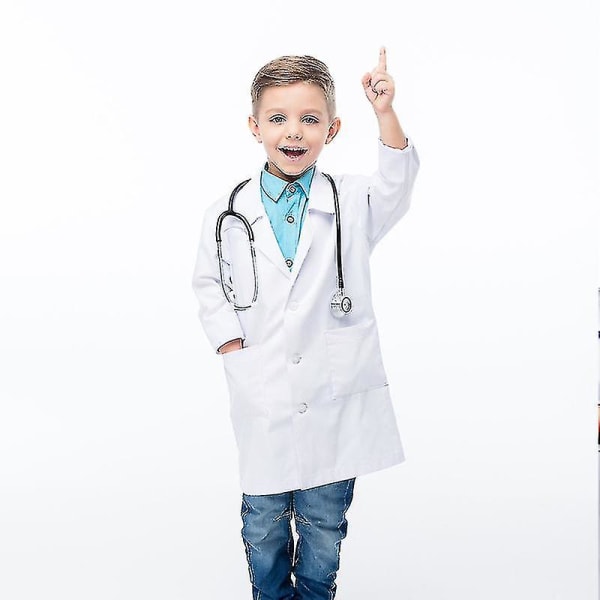 Lasten valkoinen takki lääkärimekko (110cm)