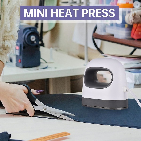 Mini varmepresse-maskine T-shirt-tryk Nem opvarmningsoverførselspresse Jernmaskiner til tøj DIY Hjem, EU-stik Gray