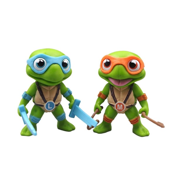 4 st Teenage Mutant Ninja Turtles Figurer Leksaker Cupcake Cake Toppers Dekoration Födelsedagsfest Baby Shower Tillbehör