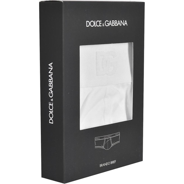 Dolce & Gabbana Tonal Logo Broderi Brando Brief, hvid X-large