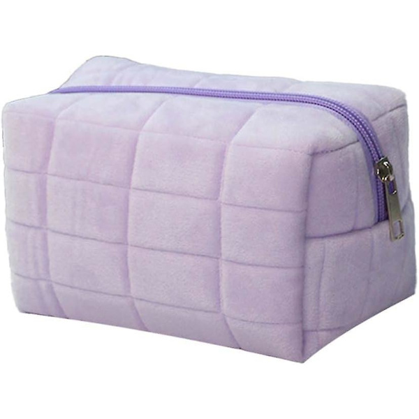Suurikapasiteettinen pörröinen pakattu tyyny kynäpussi söpö meikkipussi pidike kannettava koulu tarvikkeet sopii opiskelijoille tytöille pojille teini-ikäisille säilytys Purple